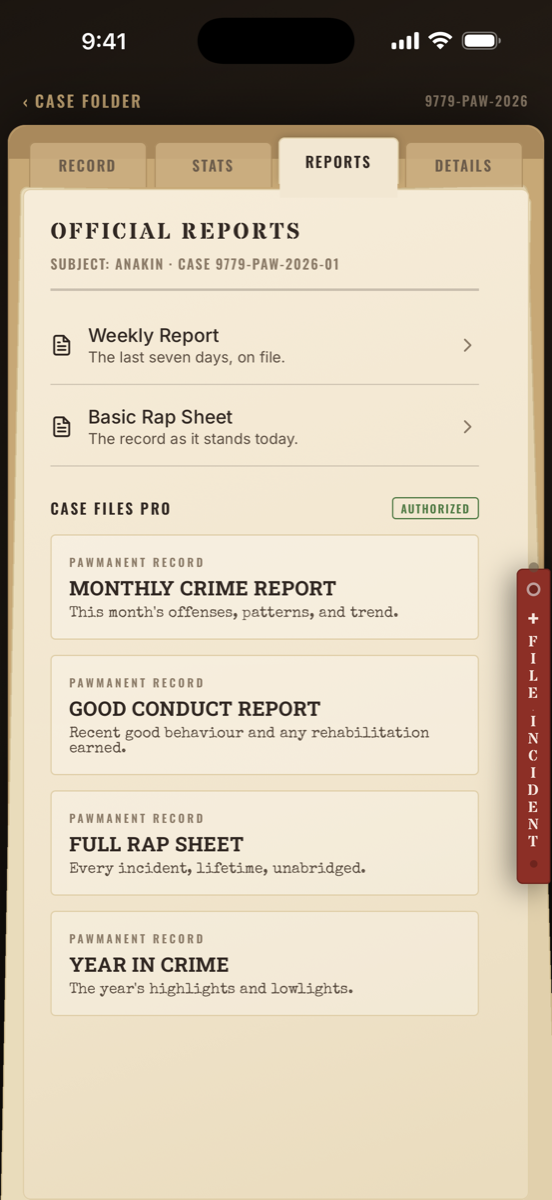 The Pawmanent Record official reports screenshot